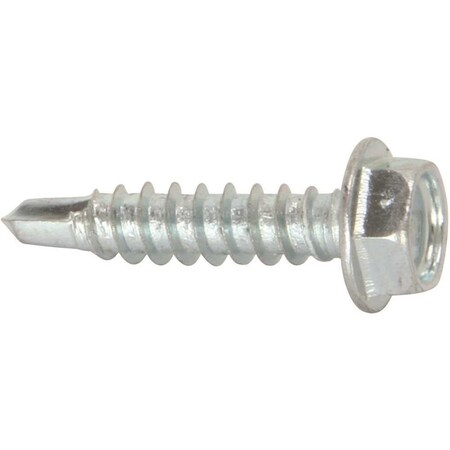 Self-Drilling Screw, #10 X 3/4 In, Zinc Plated Steel Hex Head Hex Drive, 500 PK